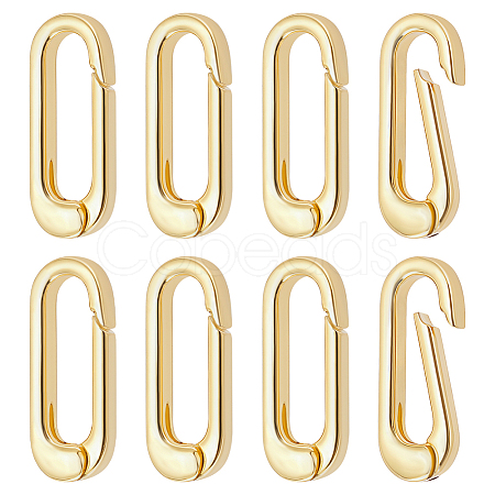 8Pcs Brass Spring Gate Rings KK-BC0015-69G-1