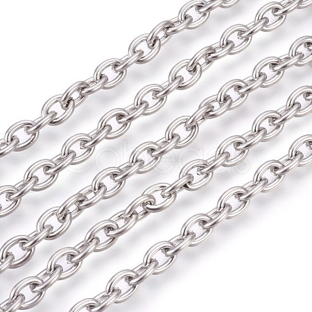 Non-Tarnish 201 Stainless Steel Cable Chains CHS-L017-09E-01-1