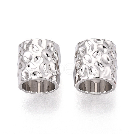 Textured Alloy Large Hole Beads PALLOY-T091-43P-1