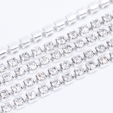 Brass Rhinestone Strass Chains CHC-T003-SS14-01S-1