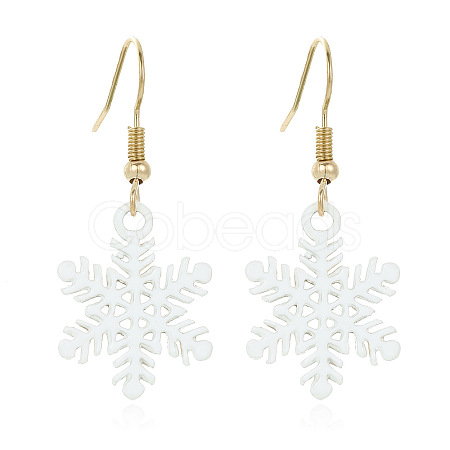 Snowflake Alloy Enamel Dangle Earrings FS-WGD9918-03-1