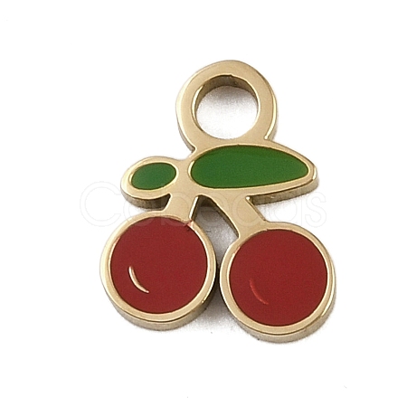 304 Stainless Steel Enamel Charms STAS-I338-01G-17-1