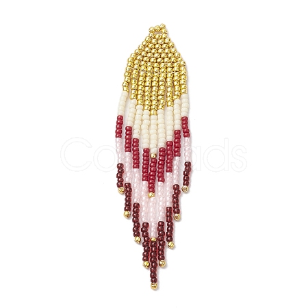 Seed Beads Beaded Charms PALLOY-MZ00221-1