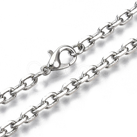 Brass Cable Chains Necklace Making MAK-N034-004B-P-1