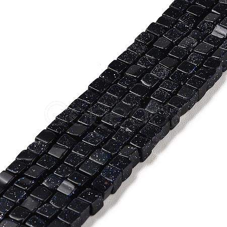 Synthetic Blue Goldstone Beads Strands G-G002-A07-1