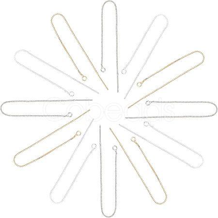 6 Pairs 3 Colors Brass Stud Earring Findings KK-UN0001-07-1