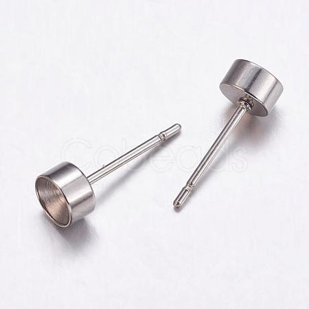 Non-Tarnish 304 Stainless Steel Stud Earring Findings STAS-K146-015-5mm-1
