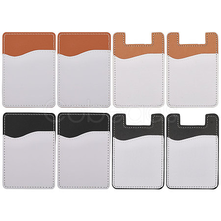 CHGCRAFT 8Pcs 4 Style Sublimation Imitation Leather Phone Card Holder AJEW-CA0003-83-1