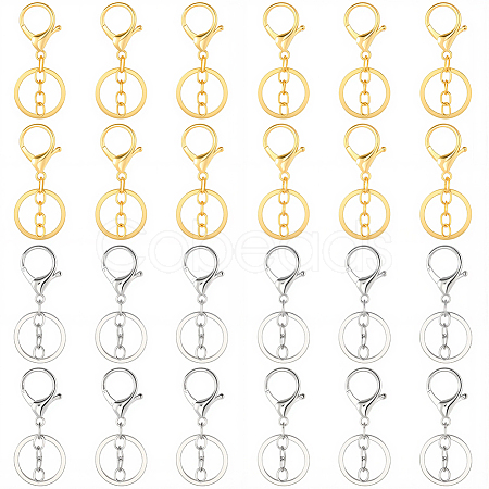 24Pcs 2 Caolors Alloy Keychain Clasps KEYC-SC0001-81-1