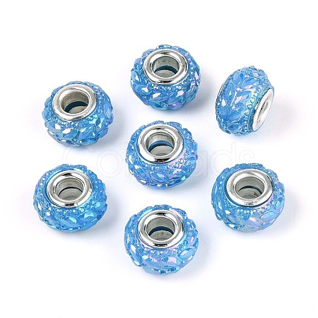 Opaque Resin European Beads RESI-T057-29D-1