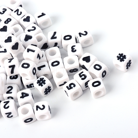 Opaque Acrylic European Beads SACR-Q126-03A-1