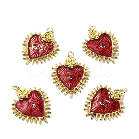 Rack Plating Brass Enamel Pendants KK-M230-27G-1