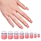 Nail Art Sets, with 24pcs Plastic Nail Tips, 24pcs Double Side Jelly Nail Glue , Dark Salmon, 14.5~23x7~14mm, about 24pcs/set