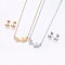 304 Stainless Steel Jewelry Sets, Stud Earrings and Pendant Necklaces, Crown, Mixed Color, Necklace: 18.9 inch(48cm), Stud Earrings: 7x11x1.2mm, Pin: 0.8mm