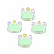 Transparent Acrylic Beads, with Enamel, Crown, Pale Green, 22x25x8mm, Hole: 2.5mm