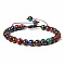 Natural Gemstone Round Bead Adjustable Braided Bracelets, 6mm