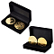 Velvet with Plastic Jewelry Set Box, Jewelry Gift Case, Rectangle, Black, 9.8x6.3x3.2cm, Inner Diameter: 90x51mm and 24.5x9.5mm