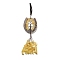 Natural Yellow Quartz Chip Tree of Life Pendants Decoration, Brass Horse Shose Tassel Gems Hanging Ornaments, 220mm, Pendant: 170x59x7mm