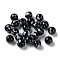 Printed Opaque Acrylic Round Beads, Black, 7.5x7mm, Hole: 1.6mm, about 2380pcs/500g