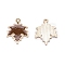 Zinc Alloy Enamel Pendants, Light Gold, Maple Leaf, Coconut Brown, 24x19x2mm, Hole: 1.6mm