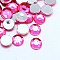 Imitation Taiwan Acrylic Rhinestone Cabochons, Faceted, Half Round, Hot Pink, 2x1mm, about 10000pcs/bag