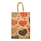 Valentine's Day Rectangle Paper Gift Bags, Portable Kraft Paper Tote Shopping Bag, with Paper Handles, Heart, 29.5cm