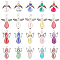 SUNNYCLUE 60Pcs 4 Style Electroplate Glass Pendants, with Wing Alloy Beads and Iron Findings, with ABS Plastic & Acrylic Imitation Pearl Beads, Angel, Mixed Color, 22~33x18~23.5x6~10mm, Hole: 2~3mm, 15pcs/style