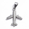 Non-Tarnish 201 Stainless Steel Pendants, Plane, Stainless Steel Color, 25.5x20.5x2.5mm, Hole: 3.5x6.5mm