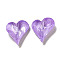 Glass Rhinestone Cabochons, Point Back & Back Plated, Faceted, Heart, Purple Velvet, 12x12x5mm