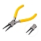 Jewelry Pliers, #50 Steel(High Carbon Steel) Round Nose Pliers, Yellow, Gunmetal, 125x55mm