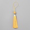 Polyester Tassel Big Pendants Decorations, with Acrylic Beaded and Platinum Alloy Findings, Yellow, 188mm