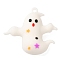 Hallowmas Theme PVC Plastic Pendants, Mixed Shapes, Ghost, 46x50.5x19mm, Hole: 3.5mm