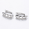 Brass Hoop Earring Findings with Latch Back Closure KK-T048-024P-NF-1