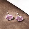 knot Brass Micro Pave Cubic Zirconia Stud Earrings EJEW-C174-01P-02-3