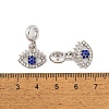 Rack Plating Alloy Crystal & Capri Blue Rhinestone European Dangle Charms FIND-C055-17P-3