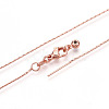 Adjustable Slider Brass Boston Link Chain Necklaces for Men Women NJEW-G160-12RG-2