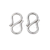 Non-Tarnish 304 Stainless Steel S-Hook Clasps STAS-R157-02P-1