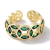 Brass Micro Pave Cubic Zirconia Cuff Rings RJEW-G310-20G-2