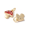 Brass Micro Pave Clear Cubic Zirconia Pendants KK-Q031-21G-2