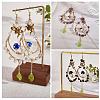 Natural Amethyst Chips Beaded Big Teardrop Dangle Earrings EJEW-SW00016-03-6