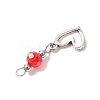18Pcs 6 Colors Alloy & Glass Pendants PALLOY-JF05118-5