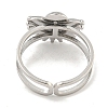 Non-Tarnish 304 Stainless Steel Sun Open Cuff Ring Components RJEW-A043-01P-3