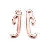 Rose Gold Plated Alloy Letter Pendants X-PALLOY-J718-01RG-J-1