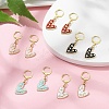 Alloy Enamel Heart Dangle Leverback Earrings EJEW-JE05449-2