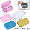 4Pcs 4 Colors Iron Jewelry Storage Boxes with Hinged Lid CON-SP0001-19-2