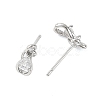 SHEGRACE Teardrop Brass Micro Pave Clear Cubic Zirconia Stud Earrings XGRQ4N877-701P-2
