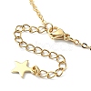 Natural Agate Round & Alloy Enamel Star Charms Bib Necklace with 304 Stainless Steel Chains NJEW-JN04404-03-4