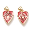 Brass Enamel Pendants ZIRC-F116-10C-G-1