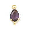 Brass Pave Cubic Zirconia Connector Charms KK-Z120-31G-05-1