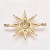 Brass Micro Pave Cubic Zirconia Links ZIRC-P049-17G-2